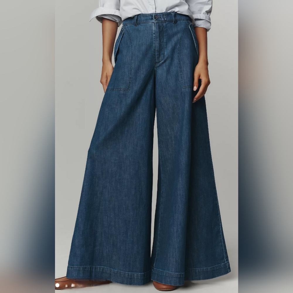 Anthropologie High Rise Wide Leg Jeans